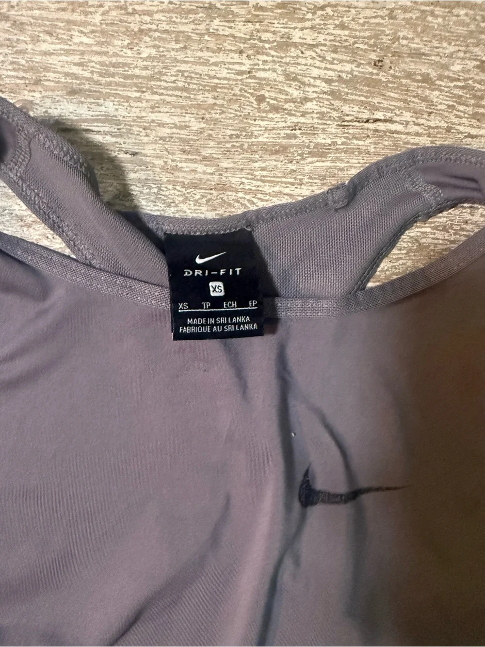 Nike Women's Gray Pro Crop Tank with Branded Elastic Band